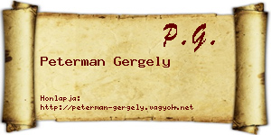 Peterman Gergely névjegykártya